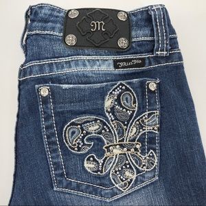 Miss Me jeans with embellished fleur de lis